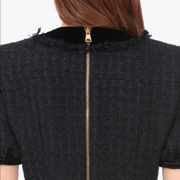 ❌SOLD❌ Balmain 38 Short iridescent black tweed dress - Picture 7 of 11